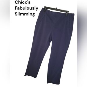 chico's Fabulously Slimming Pull-on Ankle Pants, 1.5/ M/10, Blue, EUC
